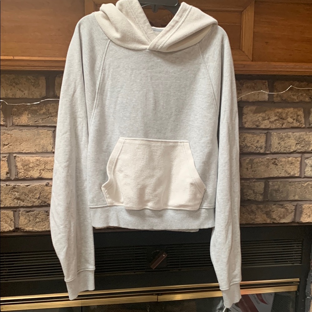 Womens aerie size small grey and cream/off white hoodie euc